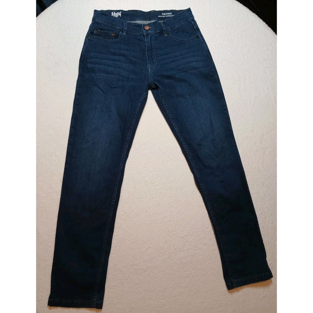 Mugsy Fultons Slim Fit Jeans Stretch Denim 33x32 Mens Blue Pants Cotton
